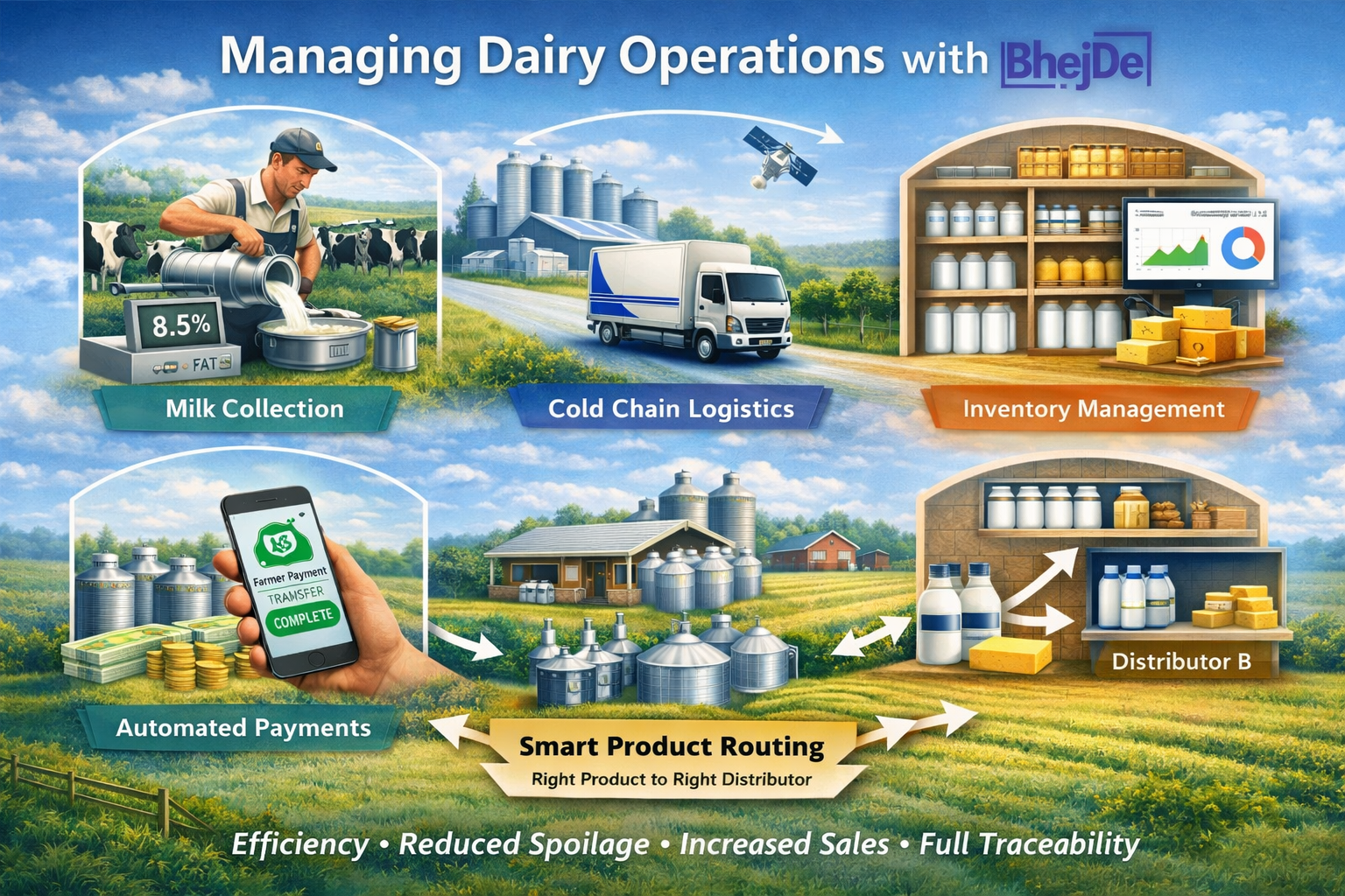 Managing Dairy Operations with BhejDe™: From Collection to Sales Optimisation